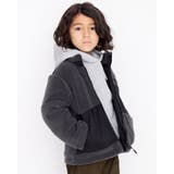 グレー | ボア ナイロンツイル 切り替え 中綿 ジャケット (100~160cm) | WASK