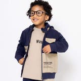 エステル裏起毛リップストップポケットパーカー(100~160cm) | WASK | 詳細画像1