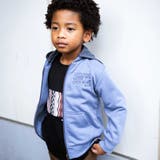 ブルー | ロゴ配色裏毛パーカー(90~150cm) | WASK