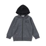 グレー | ロゴ配色裏毛パーカー(90~150cm) | WASK