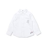 ホワイト | オックスワンポイント刺しゅう長袖レギュラーシャツ(110~160cm) | WASK