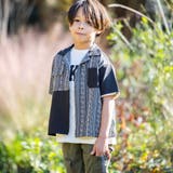 【お揃い】ネイティブ柄切り替えアロハウェザーシャツ(100~160cm) | WASK | 詳細画像6 