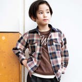 ネイビー系 | 配色胸ポケットカルゼチェックシャツ(100~160cm) | WASK