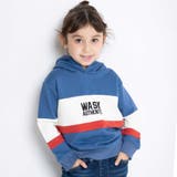 ブルー | 配色フーディミニ裏毛トレーナー | WASK