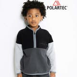 ブラック | 配色ハーフジップフリースプルオーバー(110~160cm) | WASK