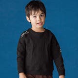 ブラック | 円形切り替えBIG裏毛トレーナー(100~160cm) | WASK