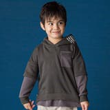 ブラック | レイヤード風BIGフーディトレーナー(110~160cm) | WASK