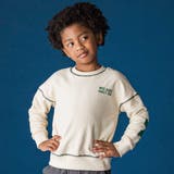 オフホワイト | ロゴプリント配色ステッチBIGトレーナー(110~160cm) | WASK