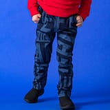 ネイビー | WASKロゴストレッチデニム裏起毛パンツ(100~160cm) | WASK
