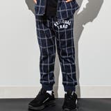 ネイビー系 | 【お揃い】ロゴ裾ゴムダブルジャガードニットパンツ(100~160cm) | WASK