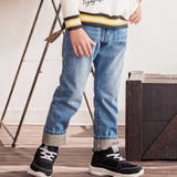ブルー | ロゴ刺しゅう横糸カラーデニムアジャスターパンツ(100~160cm) | WASK
