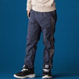 ネイビー | サイド切り替えストレッチトレートパンツ(110~160cm) | WASK