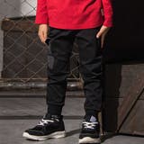 ブラック | ロゴ刺しゅうストレッチツイルジャガーパンツ(100~160cm) | WASK