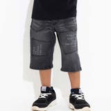 ブラック | 6分丈パッチワークロゴストレッチデニムパンツ(100~160cm) | WASK