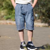 ネイビー系 | 5.5分丈ヒッコリーワークパンツ(100~160cm) | WASK