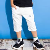 ホワイト | 6分丈ダメージ配色ストレッチデニムパンツ(110~160cm) | WASK
