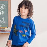 ブルー | ベア天竺 恐竜サガラワッペンプリントTシャツ(100~160cm) | WASK
