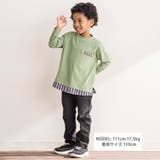 ストライプシャツレイヤード風天竺Tシャツ(100~160cm) | WASK | 詳細画像2