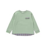 ストライプシャツレイヤード風天竺Tシャツ(100~160cm) | WASK | 詳細画像9