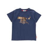 ネイビー | 【接触冷感】WASKマーク箔プリント天竺Tシャツ(100~160cm) | WASK