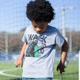 グレー | 【速乾】WASKサル×恐竜天竺Tシャツ(80~160cm) | WASK