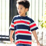 ヘンリーネックカノコマルチボーダーTシャツ(110~160cm) | WASK | 詳細画像1 