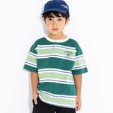 グリーン系 | ヘンリーネックカノコマルチボーダーTシャツ(110~160cm) | WASK