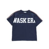ネイビー | 【速乾】【お揃い】袖柄テープ天竺Tシャツ(100~160cm) | WASK