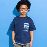 ネイビー | 【速乾】柄レースレイヤード風BIGTシャツ(100~160cm) | WASK