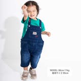 ロゴ刺しゅうオーバーオールストレッチデニム(80~110cm) | WASK | 詳細画像2