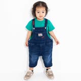 ロゴ刺しゅうオーバーオールストレッチデニム(80~110cm) | WASK | 詳細画像3