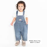 ロゴ刺しゅうヒッコリーオーバーオール(80~110cm) | WASK | 詳細画像2