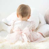 【日本製】シルデューサテン×オーガンジーパールベルトブルマ付きドレスベビー(70… | Tartine et Chocolat | 詳細画像3 