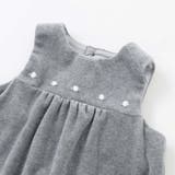 【日本製】バラ刺しゅうベロアワンピースブルマ付きベビー(70-90cm) | Tartine et Chocolat | 詳細画像10 