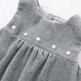 【日本製】バラ刺しゅうベロアワンピースブルマ付きベビー(70-90cm) | Tartine et Chocolat | 詳細画像11 