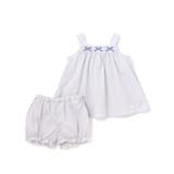 グレー | タイプライターピンタックリボンワンピース＋ブルマセット ベビー(70~90cm) | Tartine et Chocolat