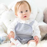 ブルー | ロゴ刺しゅうレースサロペットベビー(80-90cm) | Tartine et Chocolat