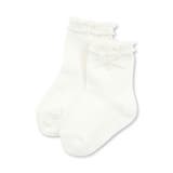 【日本製】【お揃い】コットンシルケットレースリボンソックスベビー(8~13cm) | Tartine et Chocolat | 詳細画像1 