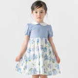 リバティMARINA S MEADOW丸襟半袖切り替えワンピース | Tartine et Chocolat | 詳細画像1 