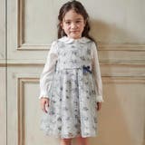 グレー系 | 【日本製】チュール花柄刺しゅうジャンパースカート(110~130cm) | Tartine et Chocolat