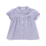 ブルー | コットンシャンブレー襟付きパフスリーブブラウス(100~140cm) | Tartine et Chocolat