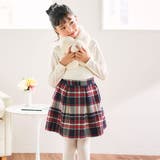 【日本製】【お揃い】ウールチェックフロントタックスカート(100~140cm) | Tartine et Chocolat | 詳細画像5 