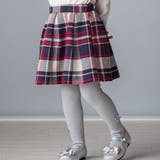 ネイビー系 | 【日本製】【お揃い】ウールチェックフロントタックスカート(100~140cm) | Tartine et Chocolat