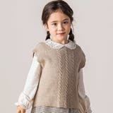 スカラップ畦編みニットベスト(100~140cm) | Tartine et Chocolat | 詳細画像6