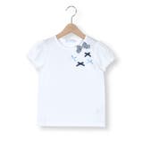 ホワイト | リバティ柄リボン付きソフトベア天竺半袖Tシャツ(90~140cm) | Tartine et Chocolat