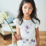 ホワイト | フラワープリント袖フリルTシャツ(90～140cm) | Tartine et Chocolat