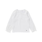 オフホワイト | コンパクトコットン襟レース長袖Tシャツ(90~140cm) | Tartine et Chocolat