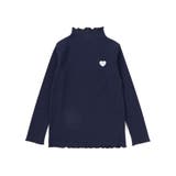 ネイビー | テレコハートワッペン刺しゅうTシャツ(100~140cm) | Tartine et Chocolat