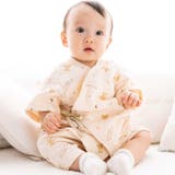 ベージュ系 | ガーゼクマプリントカシュクールスーツ(70~90cm) | fillot de bébé réduction