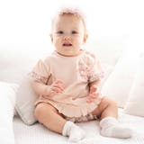 ピンク系 | 天竺半袖Tシャツ＆花柄プリントブルマセット(70~90cm) | fillot de bébé réduction